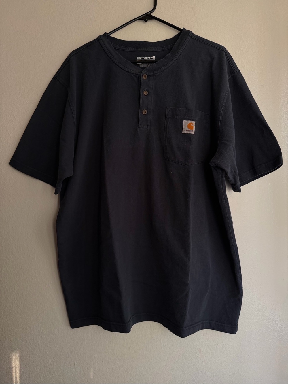 Carhartt Black Short-Sleeve Henley Pocket Tee